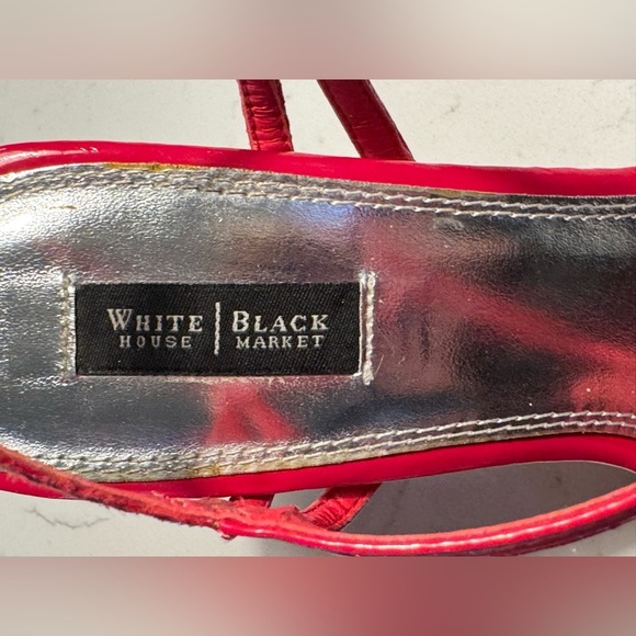 White House Black Market Genoa Red snake Skin look  3" Pumps Size 9M - Picture 6 of 9